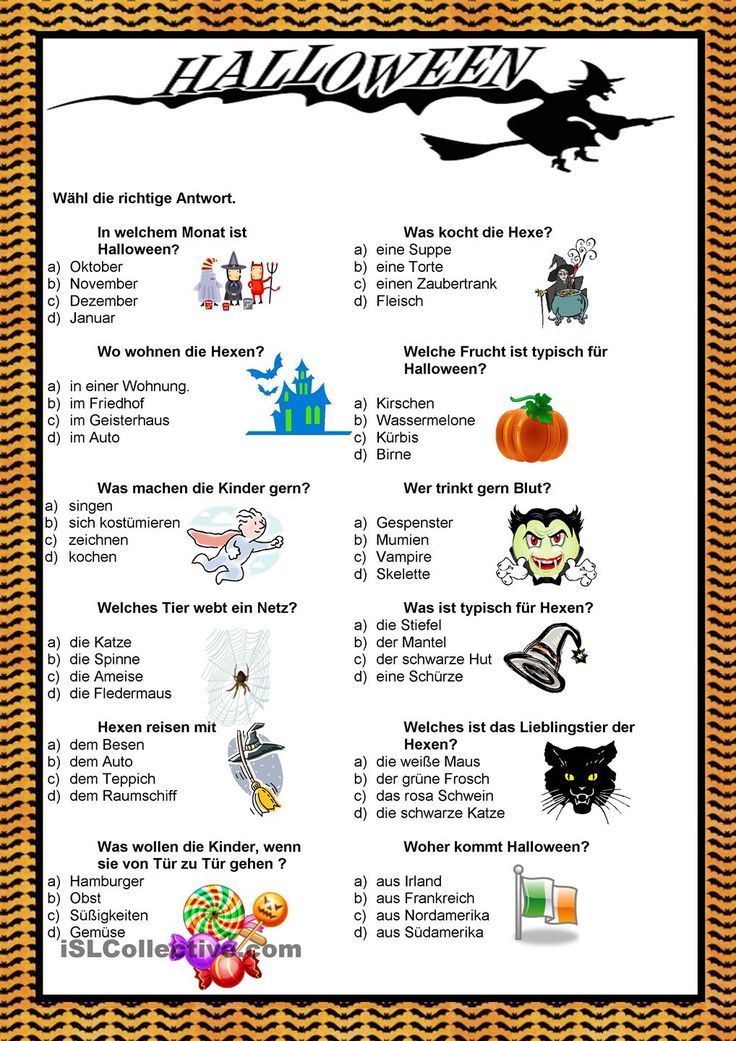 Halloween-quiz Für Kinder Zum Ausdrucken