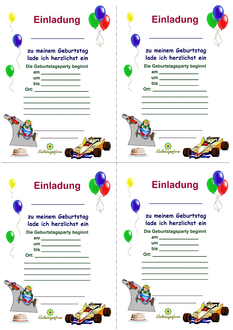 Kinder Geburtstagseinladungen Zum Ausdrucken