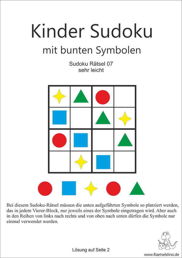 Sudoku Einfach Kinder Zu Ausdrucken