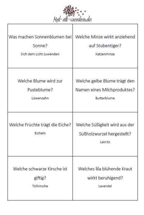 Gartenquiz Für Kinder Zum Ausdrucken