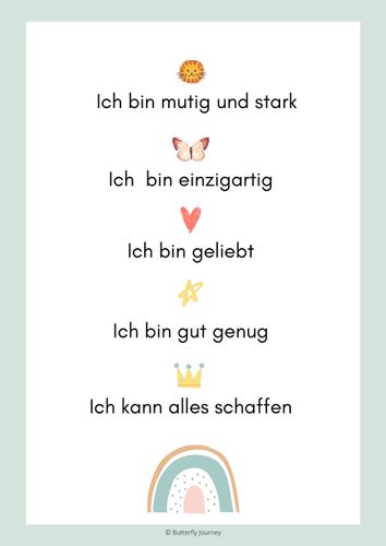 Positive Affirmationen Für Kinder Zum Ausdrucken