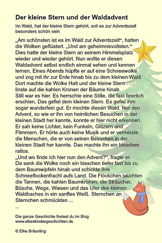 Adventsgeschichten Zum Ausdrucken Für Kinder