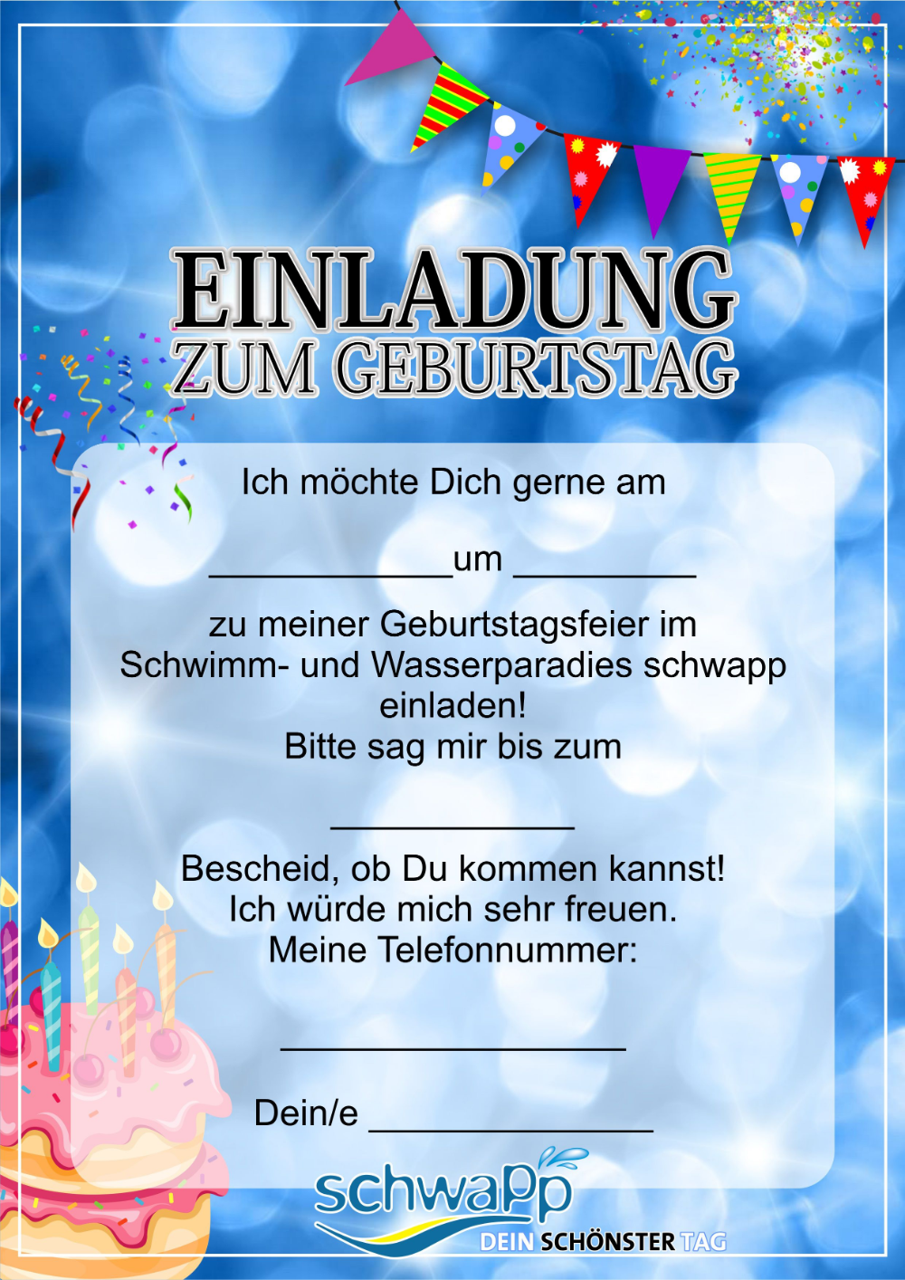 Einladungskarten Party Kinder Ausdrucken