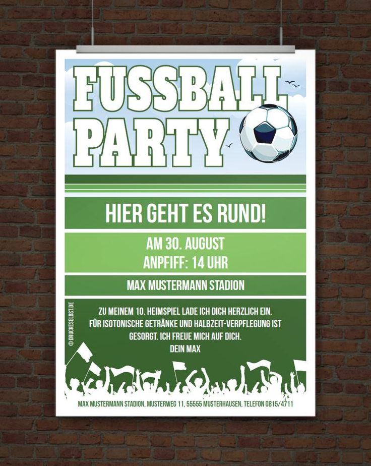 Einladungskarten Geburtstag Ausdrucken Kinder Fußball