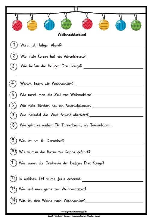 Weihnachtsquiz Fragen Kinder Zum Ausdrucken