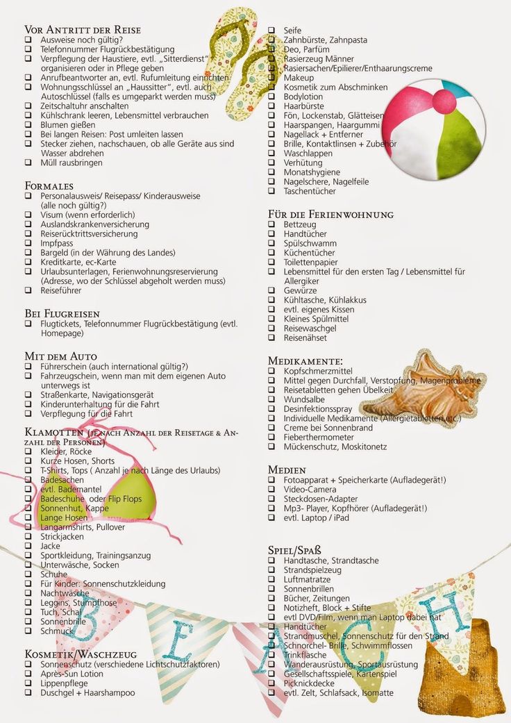 Packliste Kinder Kroatien Ausdrucken