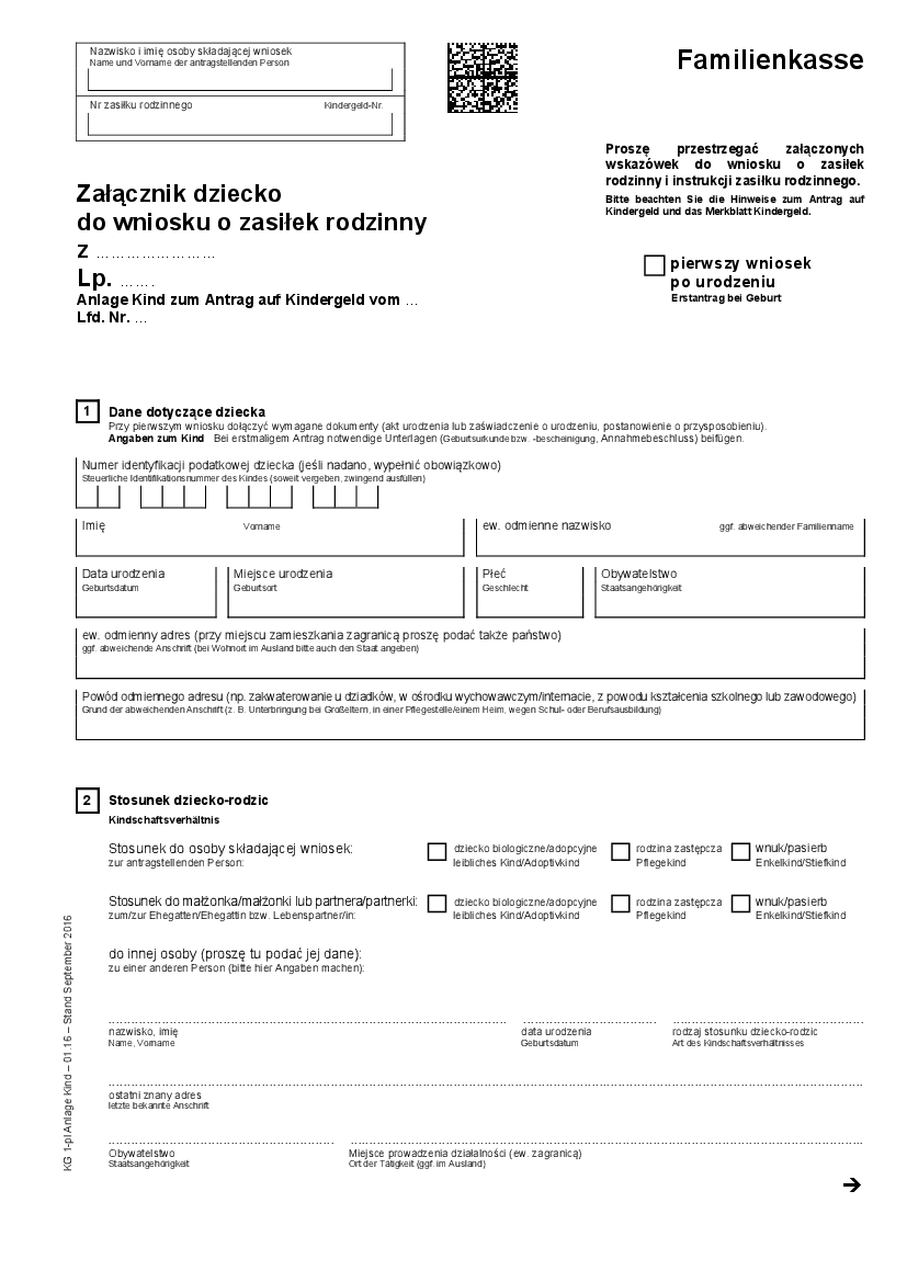 Kindergeld Antrag Arbeitgeber Anlage Kind Ausdrucken