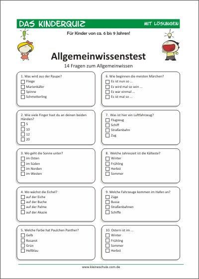 Intelligenztest Für Kinder Zum Ausdrucken