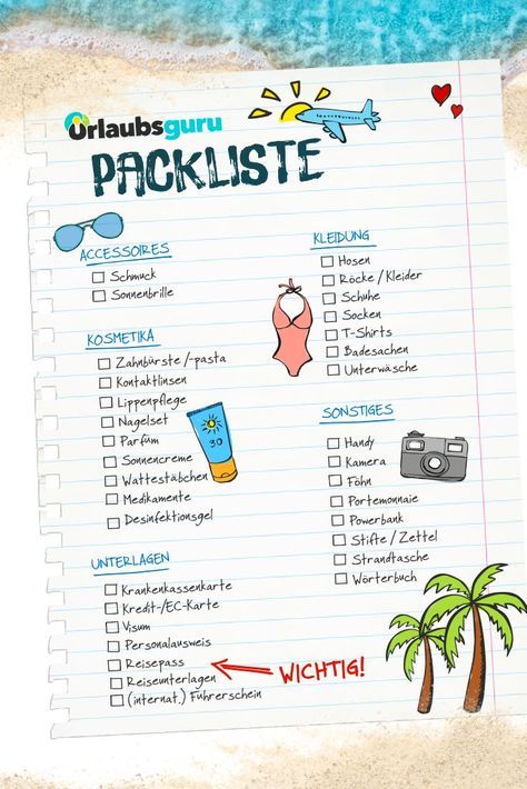 Checkliste Urlaub Mobilheim Mit Kindern Ausdrucken