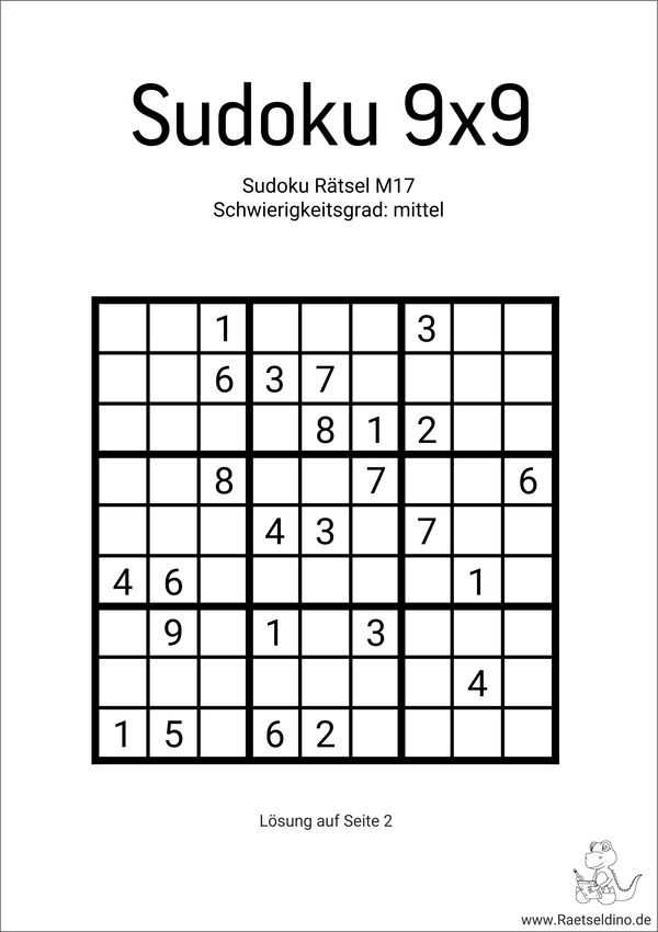 Sudoku Kinder 9x9 Zum Ausdrucken